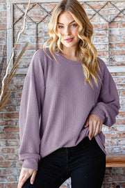 Heimish Full Size Round Neck Dropped Shoulder Blouse LIAXO
