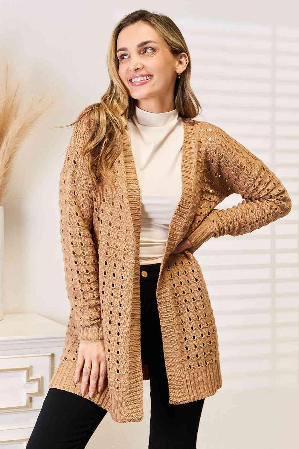 トップス 22AW Allege openwork cardigan Openwork Open Front Long Sleeve Cardigan – Charming Charlie