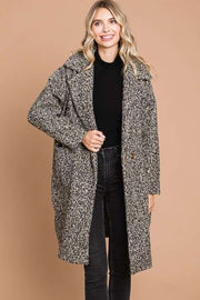 Culture Code Full Size Lapel Collar Double Breast Teddy Coat LIAXO