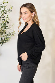Zenana Buttoned Long Sleeve Blouse LIAXO