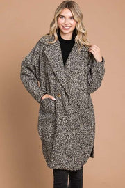 Culture Code Full Size Lapel Collar Double Breast Teddy Coat LIAXO