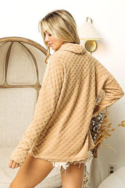 BiBi Checkered Round Neck Thumbhole Long Sleeve Top LIAXO