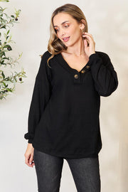 Zenana Buttoned Long Sleeve Blouse LIAXO