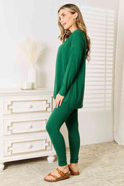 Zenana Lazy Days Full Size Long Sleeve Top and Leggings Set LIAXO